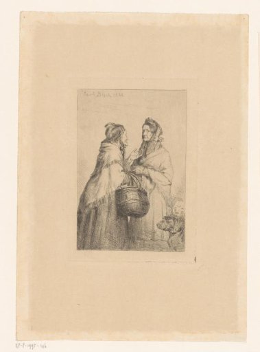 Two women in traditional dress, conversing