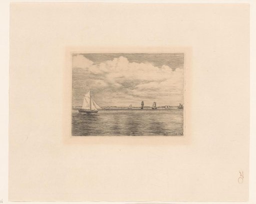 Sailing boat under a cloudy sky