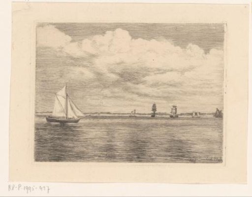 Sailing boat under a cloudy sky