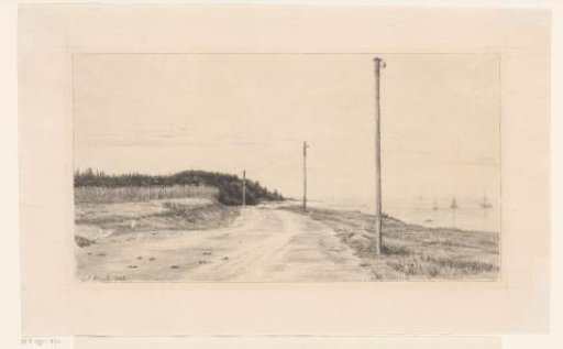 Country road with telegraph poles