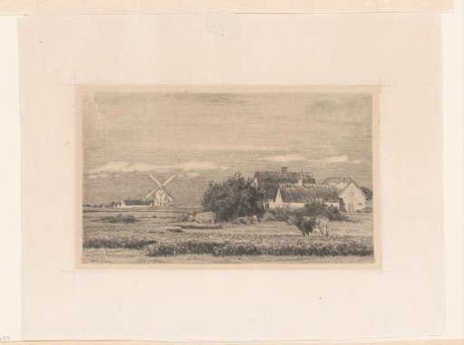Three houses and a mill