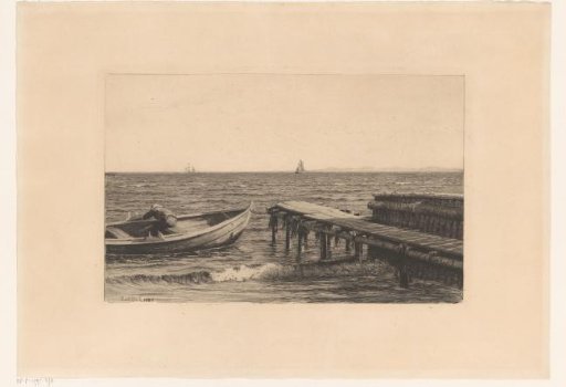 Rowing boat at a pier