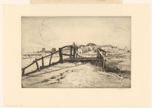 Blakeney Seen Over a Wooden Bridge