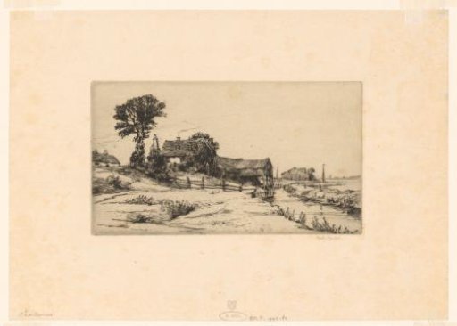 View of a farm by the water