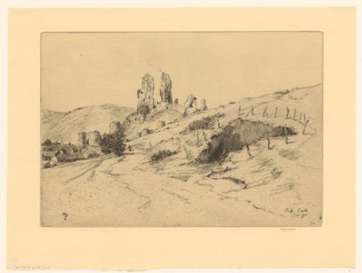 View of Ruins at Corfe Castle