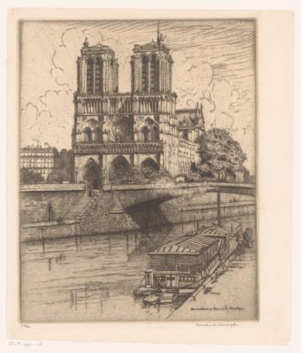 View of Notre Dame and the Petit-Pont in Paris