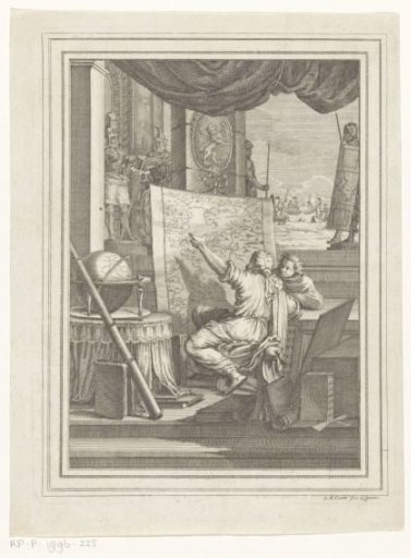 Two Men Viewing a World Map