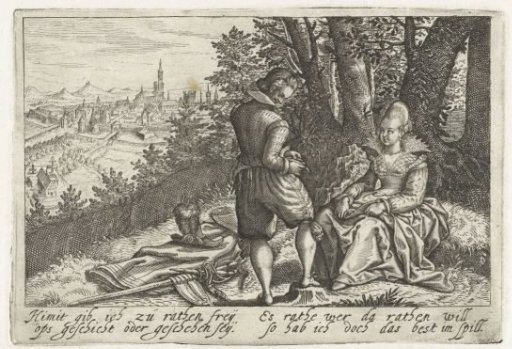 Landscape with a loving couple