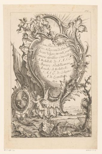 Cartouche with Putti and Coat of Arms