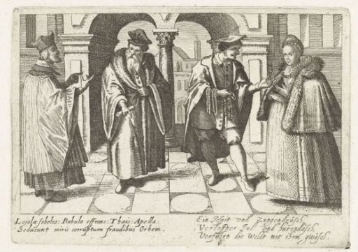 A Jewish merchant, a priest, and a Jesuit attempt to sell their ideas and truth to a woman