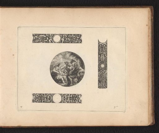 Clock case with the Holy Family resting on the way to Egypt