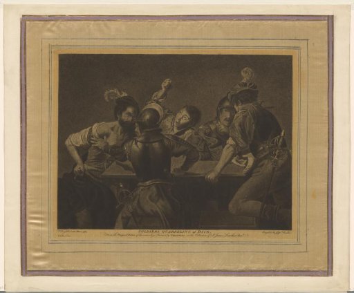 Soldiers gambling and quarreling