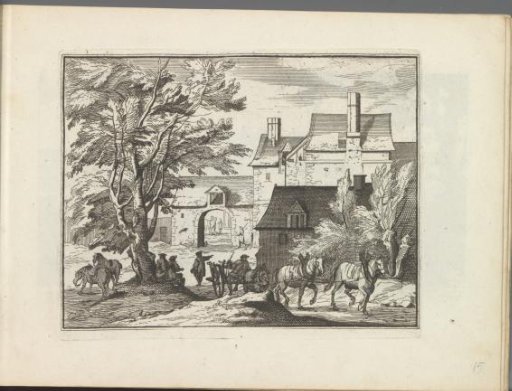 View of a city gate with horse and carriage