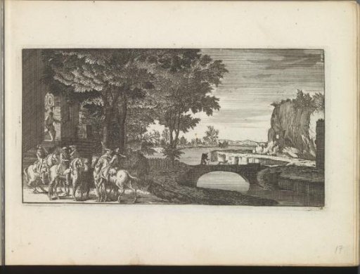 Landscape with stone bridge