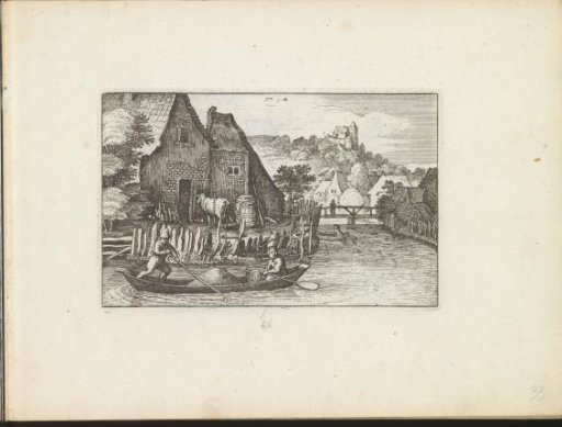 Farmyard by the water