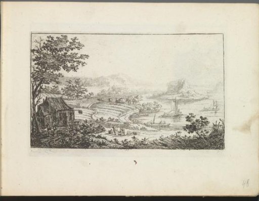 River landscape with a rocky island
