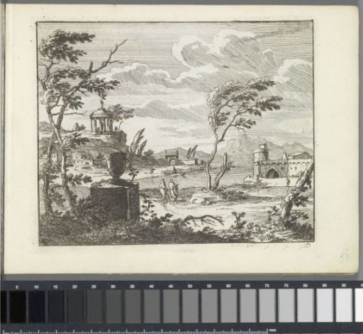Landscape with ruined classical buildings