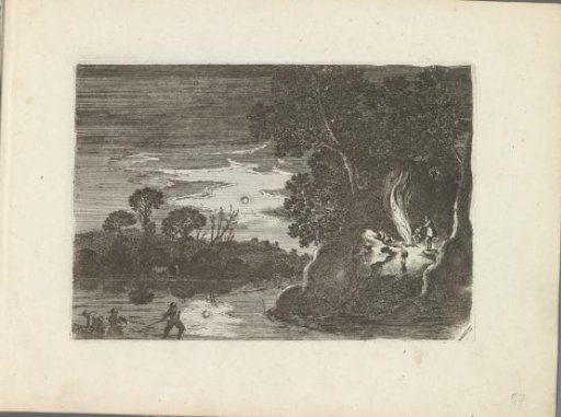 Figures around a campfire