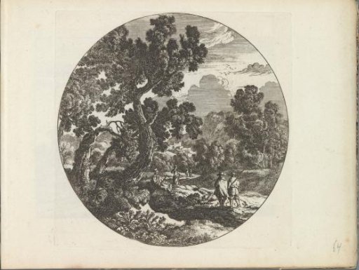 Wooded landscape with figures