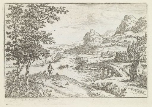 Stone Bridge at a River Fork