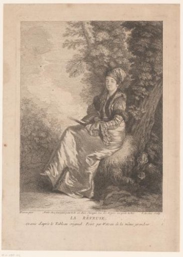 Portrait of a Dreaming Woman with a Fan