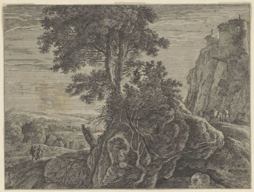 Landscape with a Building on a Rock