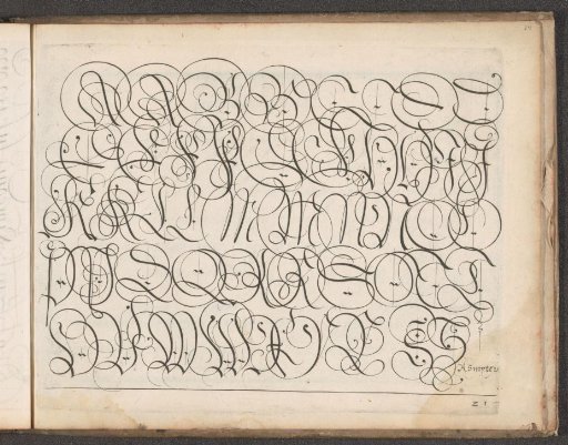 Writing sample with the alphabet