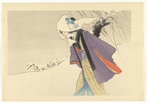 Woman Walking Through the Snow