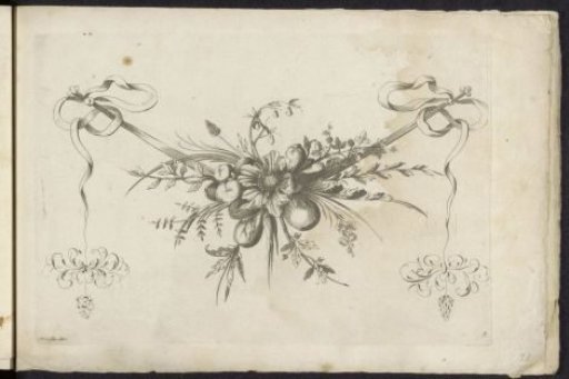 Festoon of fruits, leaves and flowers