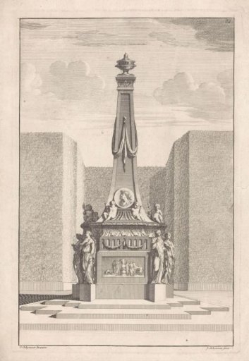 Garden ornament with an obelisk