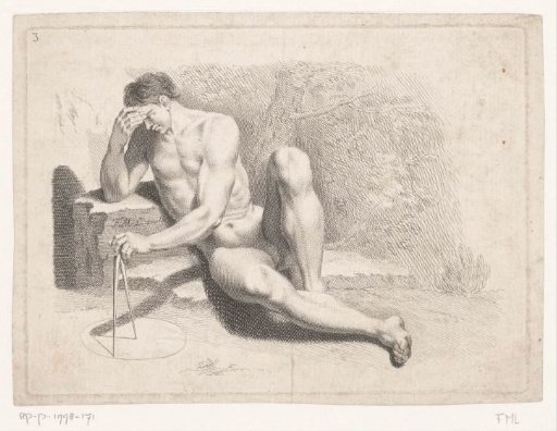 Seated Nude Man with Compass