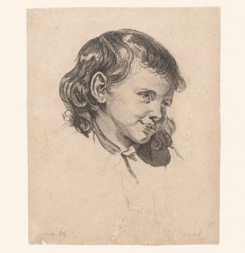 Head of a child, turned to the right