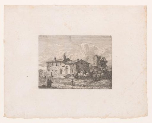 Italian landscape with Romanesque church