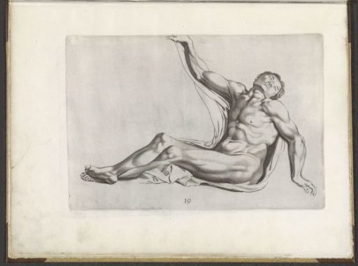 Drawing example of a lying naked man