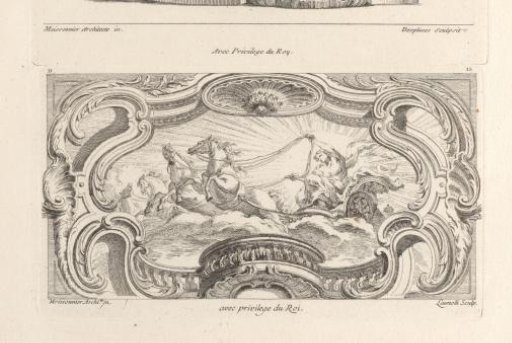 Apollo on His Chariot of the Sun, in a Frame of Volutes and Rocailles