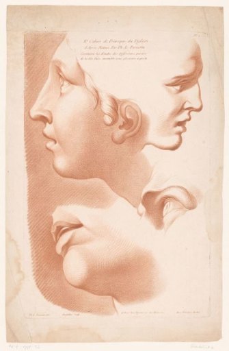 Title Print with Two Female Faces, Mouth and Eye