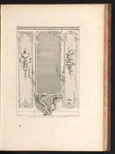 Design for a writing table mirror with girandoles