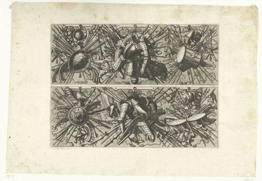 Trophies of weapons and musical instruments