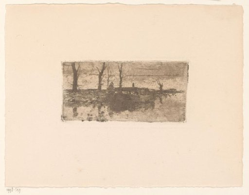 Woman by a boat at the water's edge