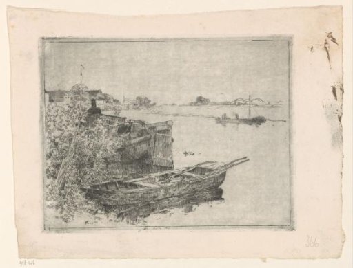 River with Boats at the Water's Edge