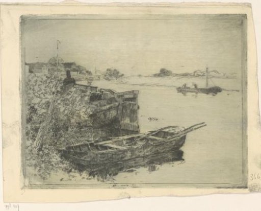 River with Boats at the Water's Edge