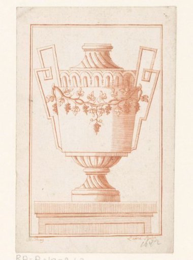 Antique vase with grapevines