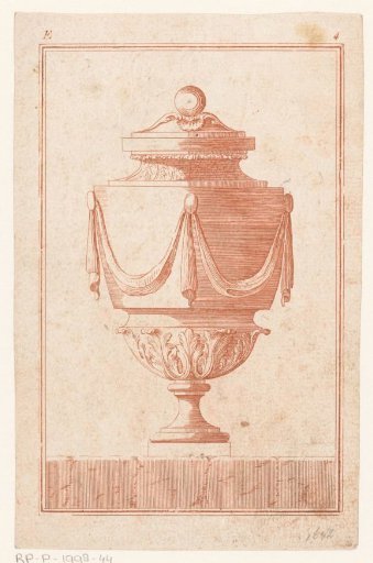 Neoclassical vase with drapery