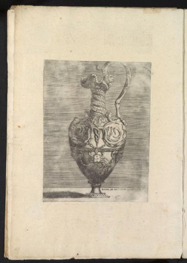 Album leaf with a print of an ornamental urn