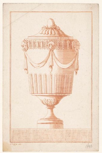 Vase with drapery