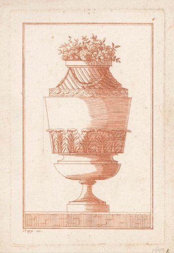 Neoclassical vase with bouquet of flowers