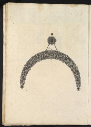 Album leaf with a cut-out print of a necklace
