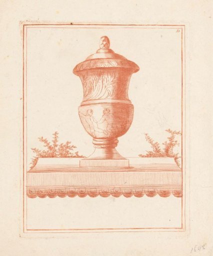 Vase with playing children