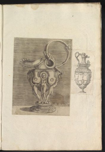 Album leaf with two prints of jugs