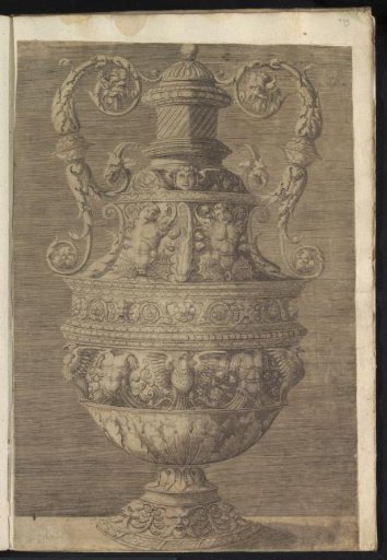 Album leaf with a print of a vase